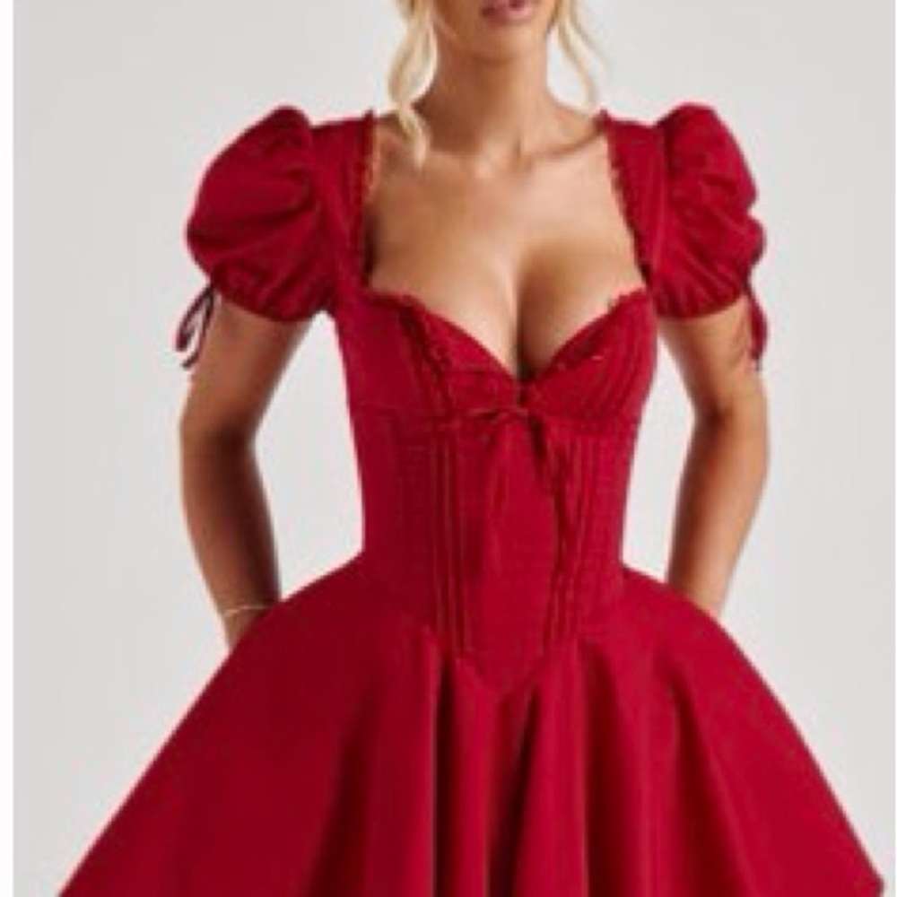 BABYBOO Women's Elegant Red Casual Dress
